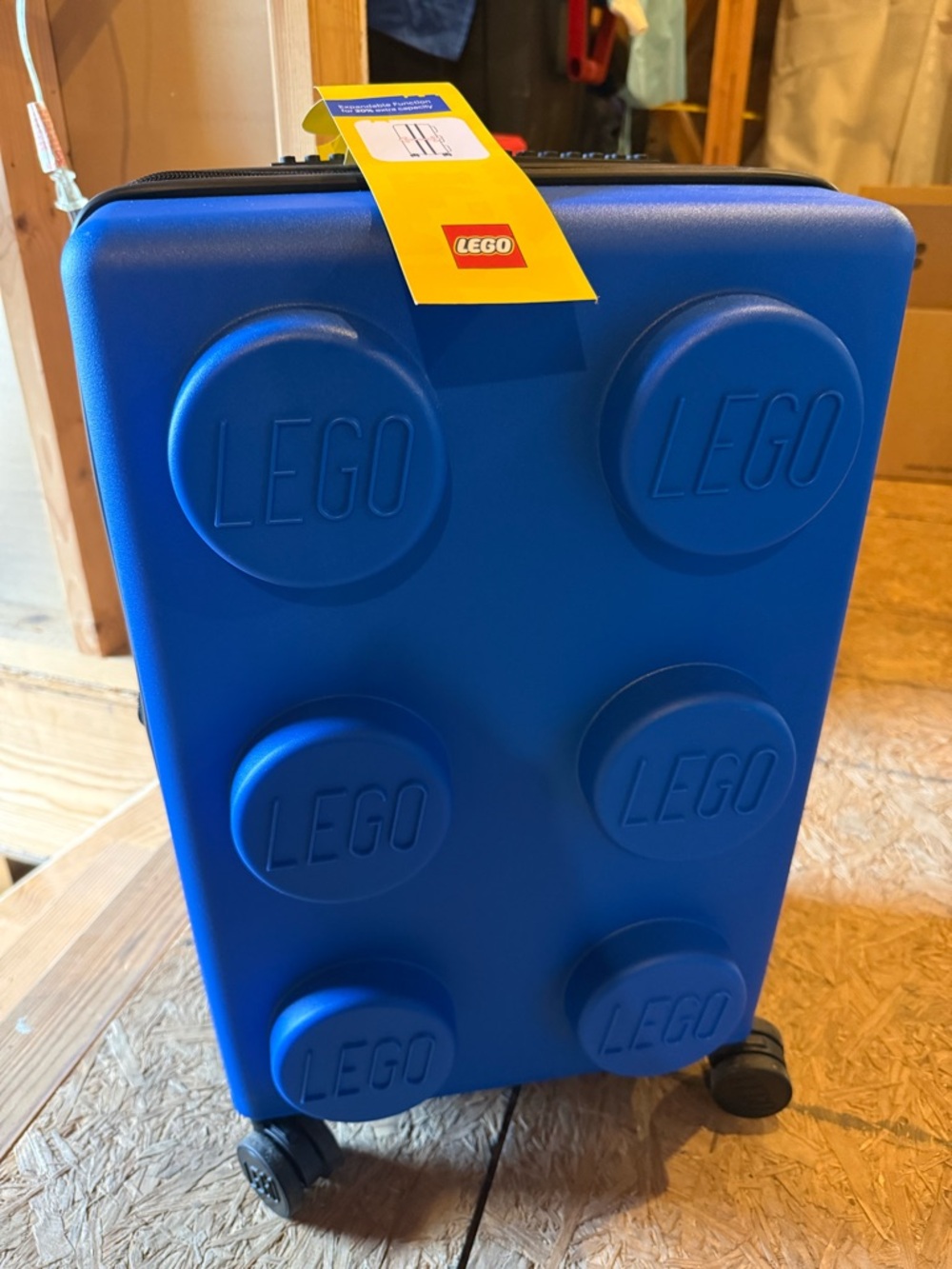 NEW!! Lego Expandable 21.5” Blue Rolling Brick Carry On